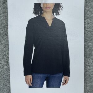 REV Women's L Blouse Black Polyester Spandex e0121